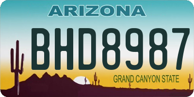 AZ license plate BHD8987