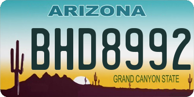 AZ license plate BHD8992