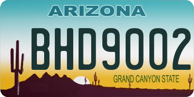 AZ license plate BHD9002