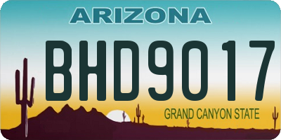 AZ license plate BHD9017