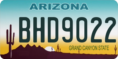 AZ license plate BHD9022