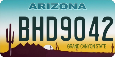 AZ license plate BHD9042