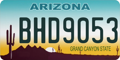 AZ license plate BHD9053