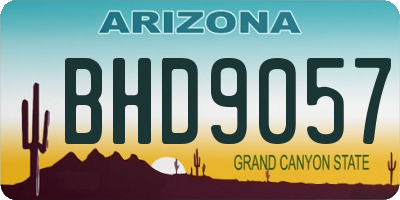 AZ license plate BHD9057