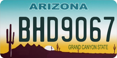 AZ license plate BHD9067