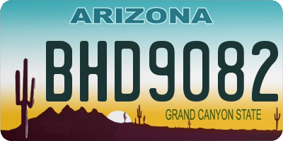 AZ license plate BHD9082
