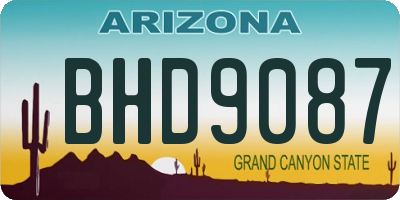 AZ license plate BHD9087