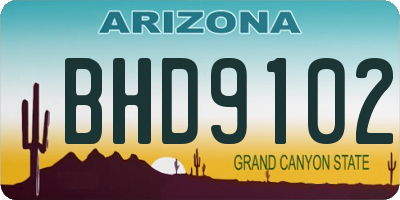 AZ license plate BHD9102