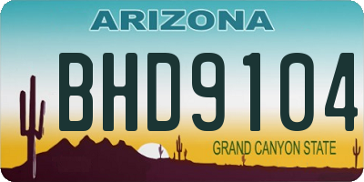 AZ license plate BHD9104