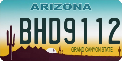 AZ license plate BHD9112