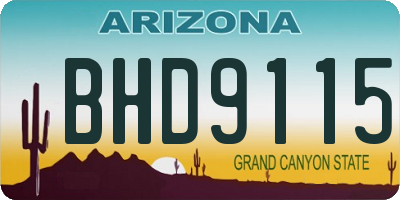 AZ license plate BHD9115