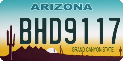 AZ license plate BHD9117