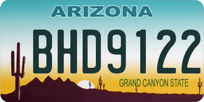 AZ license plate BHD9122