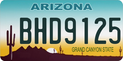 AZ license plate BHD9125