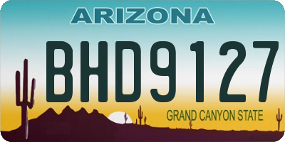 AZ license plate BHD9127