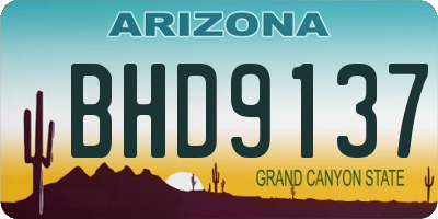 AZ license plate BHD9137