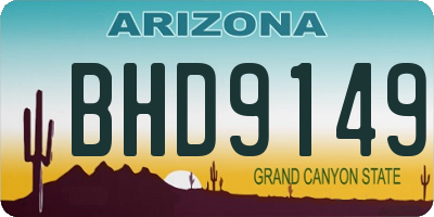 AZ license plate BHD9149