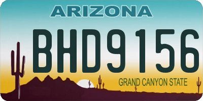 AZ license plate BHD9156