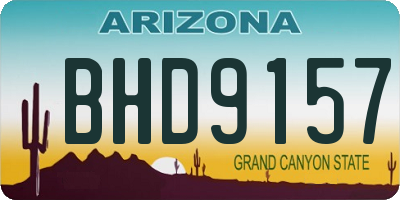 AZ license plate BHD9157