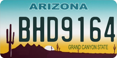 AZ license plate BHD9164