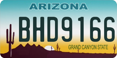 AZ license plate BHD9166