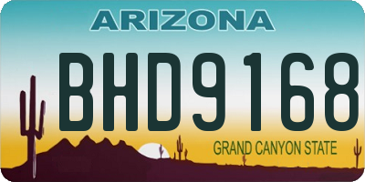 AZ license plate BHD9168