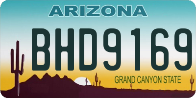 AZ license plate BHD9169