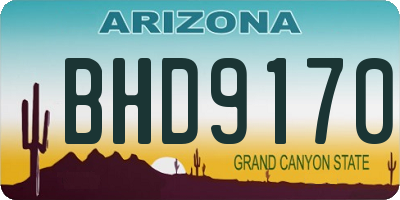 AZ license plate BHD9170
