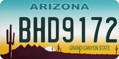 AZ license plate BHD9172
