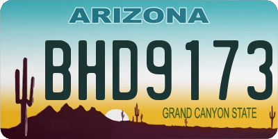 AZ license plate BHD9173