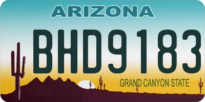 AZ license plate BHD9183