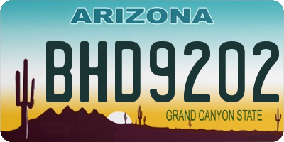 AZ license plate BHD9202