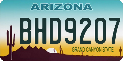 AZ license plate BHD9207