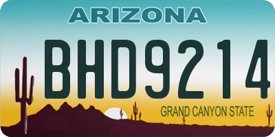 AZ license plate BHD9214