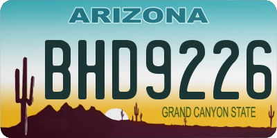 AZ license plate BHD9226