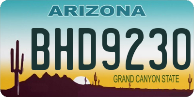 AZ license plate BHD9230