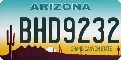 AZ license plate BHD9232
