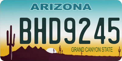 AZ license plate BHD9245