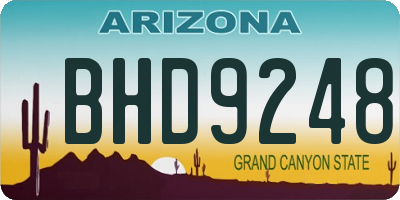 AZ license plate BHD9248
