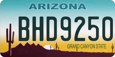 AZ license plate BHD9250
