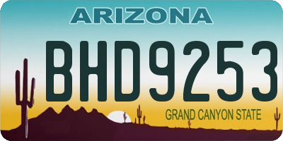 AZ license plate BHD9253
