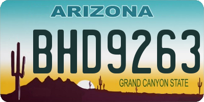 AZ license plate BHD9263