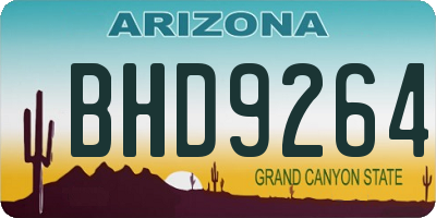 AZ license plate BHD9264