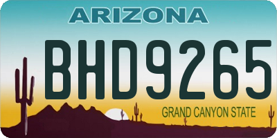 AZ license plate BHD9265