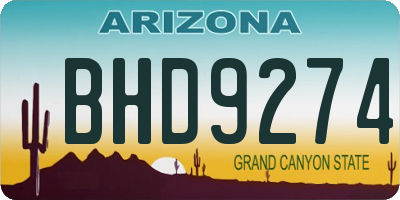 AZ license plate BHD9274