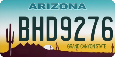 AZ license plate BHD9276