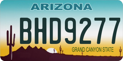 AZ license plate BHD9277