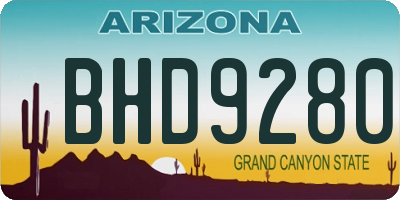 AZ license plate BHD9280