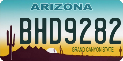 AZ license plate BHD9282