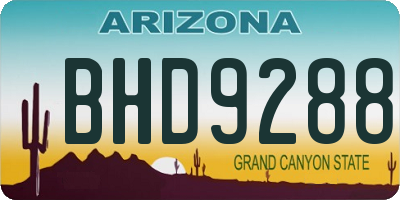 AZ license plate BHD9288